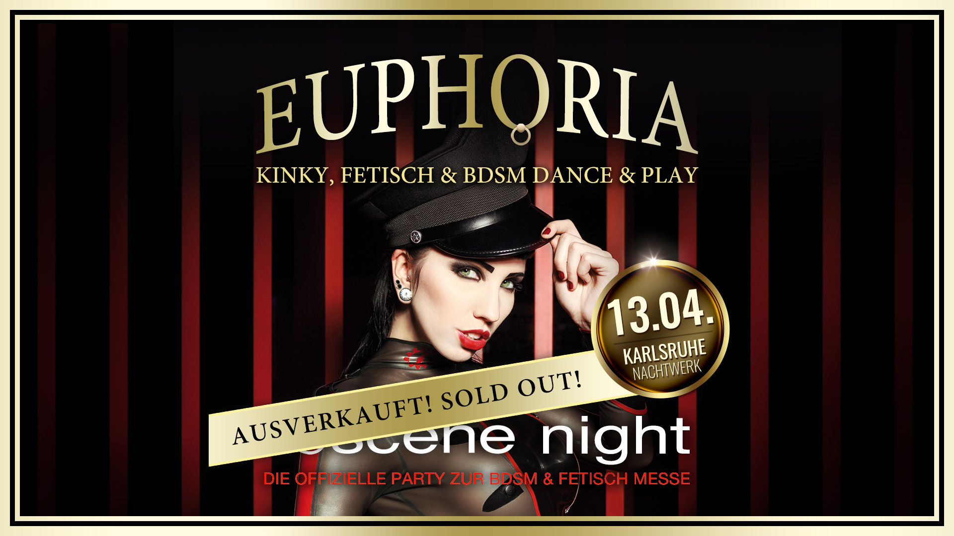 EUPHORIA » Obscene Night - Die Kinky, Fetisch und BDSM Dance & Play Party in Karlsruhe von und mit DJ GILLIAN. Die offizielle Aftershowparty der BDSM & Fetisch Messe obscene 2024.