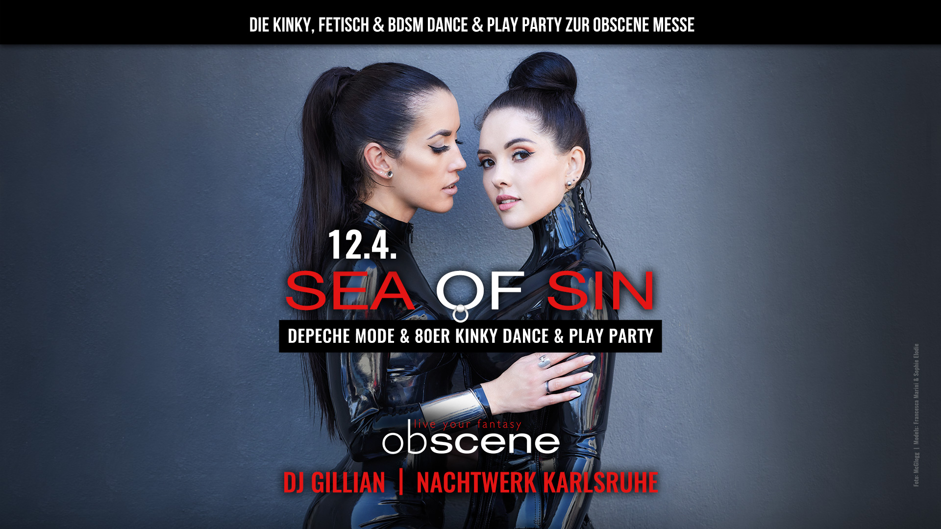SEA OF SIN » Die Depeche Mode & 80er Kinky/Fetisch Dance & Play Party zur obscene Messe 2024 mit DJ GILLIAN im Nachtwerk Karlsruhe.
